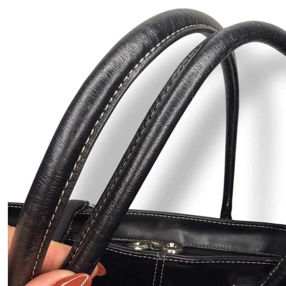 Targus Ladies Deluxe Tote Series Black Leather Laptop Commuter Bag